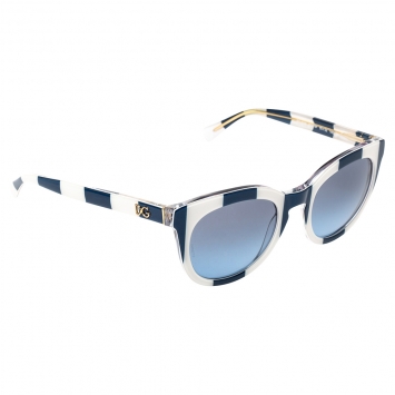 Pre Owned Dolce & Gabbana Blue/White Stripe DG4249 Sunglasses