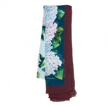 Pre Owned Dolce & Gabbana Multicolor Floral Printed Silk Crepe Scarf