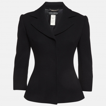 Pre Owned Dolce & Gabbana Black Wool Single Breasted Blazer M