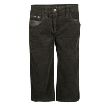 Pre Owned Dolce and Gabbana Olive Green Corduroy Three Quarter Pants M