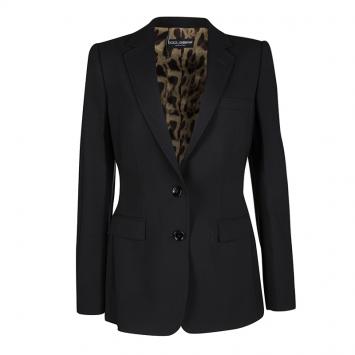 Pre Owned Dolce and Gabbana Black Wool Tailored Pant Suit M