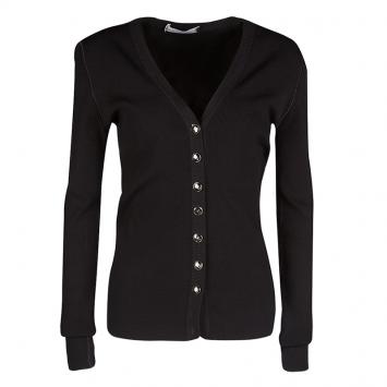 Pre Owned Dolce and Gabbana Black Ribbed Cardigan M
