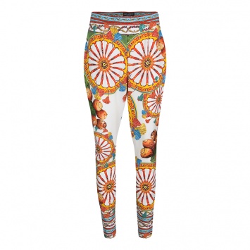 Pre Owned Dolce and Gabbana Multicolor Sicilian Print Pants S