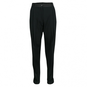 Pre Owned Dolce and Gabbana Black High Waist Cuffed Hem Pants M