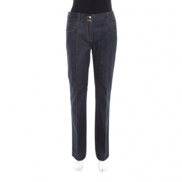 Pre Owned Dolce & Gabbana Indigo Dark Wash Straight Fit Denim Jeans M