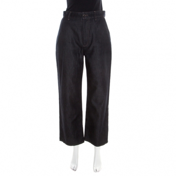 مملوكة مسبقًا Dolce & Gabbana Indigo Dark Wash Denim High Waist Flared Bottom Jeans S