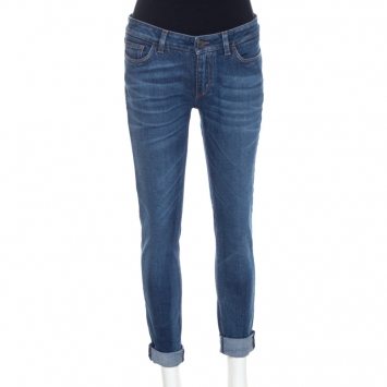 Pre Owned Dolce & Gabbana Indigo Dark Wash Denim Pretty Skinny Jeans M