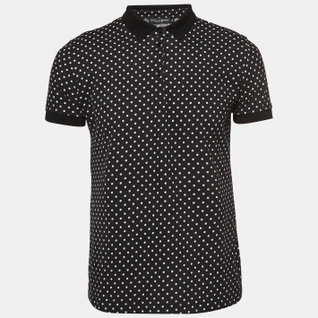 Pre Owned Dolce & Gabbana Black Polka Dots Cotton Pique Polo T-Shirt L