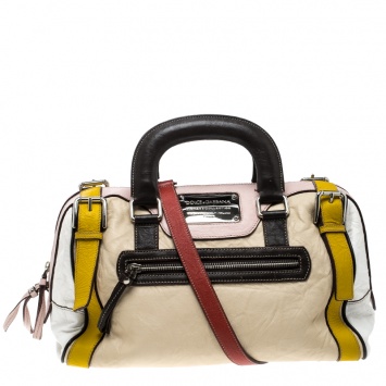 Pre Owned Dolce and Gabbana Multicolor Leather Miss Easy Way Boston Bag