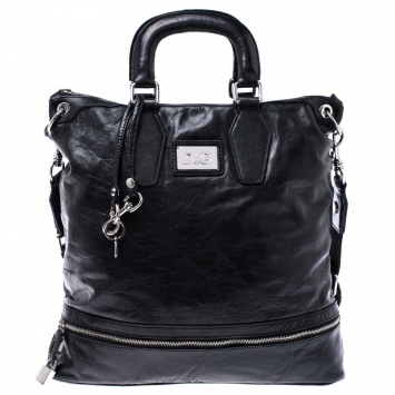 Pre Owned Dolce & Gabbana Black Leather Tote
