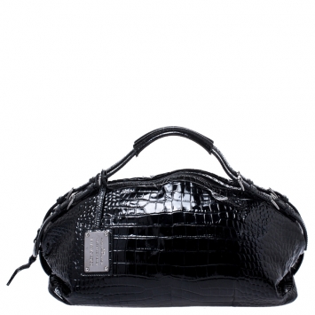 Pre Owned Dolce & Gabbana Black Patent Leather Miss Bunny Tote