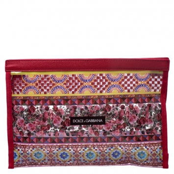 Pre Owned Dolce & Gabbana Multicolor PVC and Leather Pouch