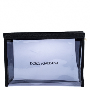 Pre Owned Dolce and Gabbana Black PVC and Leather Pouch