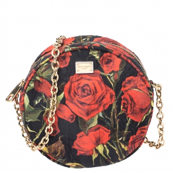Pre Owned Dolce & Gabbana Floral Print Fabric Miss Glam Round Shoulder Bag