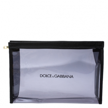 Pre Owned Dolce & Gabbana Black Transparent PVC Swimsuit Pouch