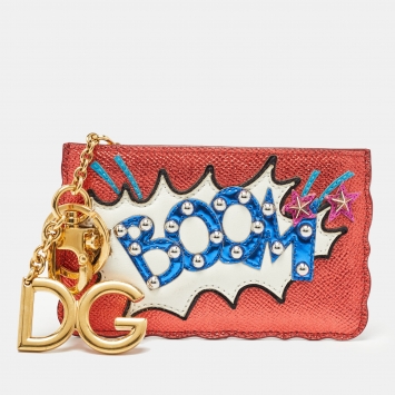 Pre Owned Dolce & Gabbana Multicolor Leather DG Boom Zip Purse