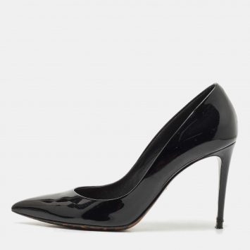 Dolce and Gabbana Black Patent Leather Pointed Toe Pumps Size 40