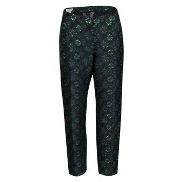مملوكة مسبقًا Dries Van Noten Cordo Metallic Floral Brocade Trousers M