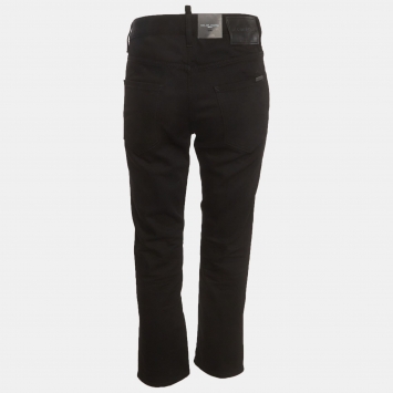 مملوكة مسبقًا Dsquared2 Black Denim Cool Girl Cropped Jeans M/Waist 34" 
