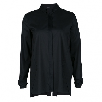 Pre Owned Elie Tahari Black Long Sleeve Button Front Carly Blouse XS