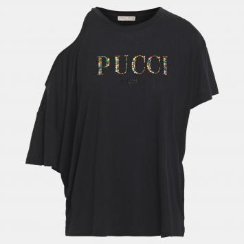 Pre Owned Emilio Pucci Viscose Short Sleeved Top M