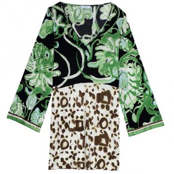 Pre Owned Emilio Pucci Printed Jersey Top M