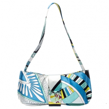Pre Owned Emilio Pucci Multicolor Printed Satin Magnet Closure Pochette Bag
