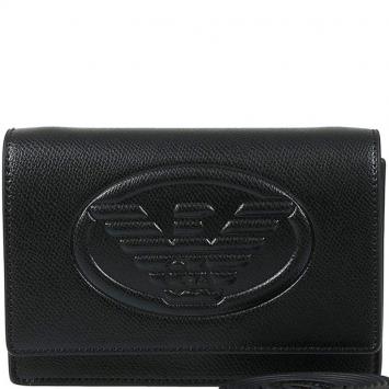 Pre Owned Emporio Armani Black Synthetic Leather Crossbody Bag
