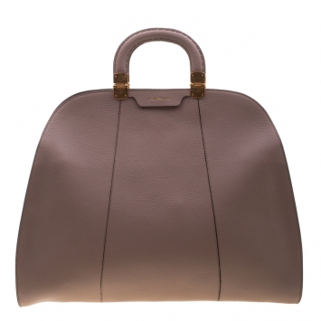 Pre Owned Emporio Armani Taupe Leather Tote