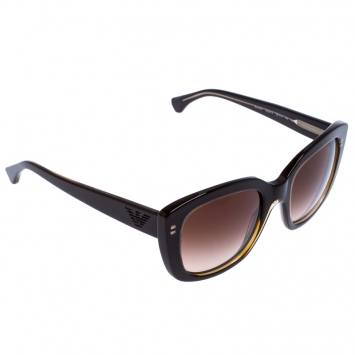 Pre Owned Emporio Armani Brown Gradient EA4031 Square Sunglasses