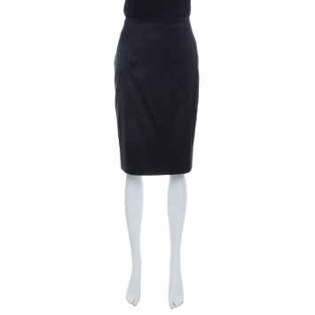 Pre Owned Emporio Armani Black Pencil Skirt M