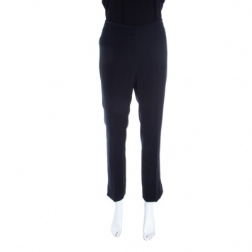 Pre Owned Emporio Armani Navy Blue Tailored Trousers M