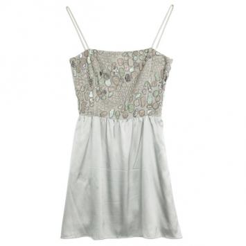 Pre Owned Emporio Armani Silver Dress with Detail M