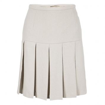 Pre Owned Ermanno Scervino Beige Wool Pleated Mini Skirt L