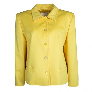 مملوكة مسبقًا Escada Margaretha Ley Yellow Rabbit Fur Wool Blend Blazer M