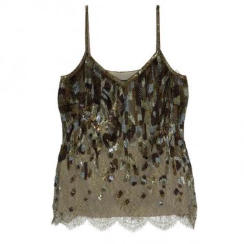 Pre Owned Escada Embellished Strapless Top M