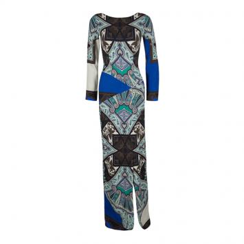 Pre Owned Etro Multicolor Printed Long Sleeve Maxi Dress S