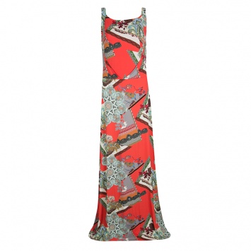 Pre Owned Etro Multicolor Printed Knit Sleeveless Maxi Dress L