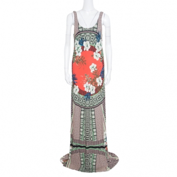 Pre Owned Etro Multicolor Floral Printed Sleeveless Maxi Tank Dress L