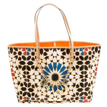 Pre Owned Etro Multicolor Printed Coated Canvas Ramadan Edition Shopping Tote