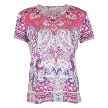 Pre Owned Etro Multicolor Paisley Printed Jersey Short Sleeve T-Shirt L 