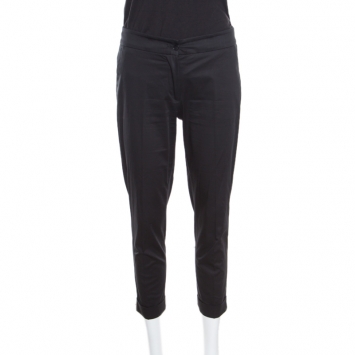 Pre Owned Etro Black Cuffed Hem Tailored Pants S