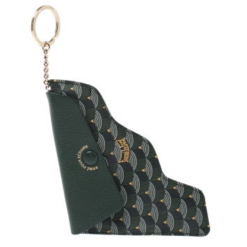 Pre Owned Faure Le Page Green Coated Canvas and Leather Pouch Keychain