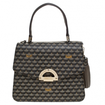 Pre Owned Fauré Le Page Grey Coated Canvas Parade Top Handle Bag