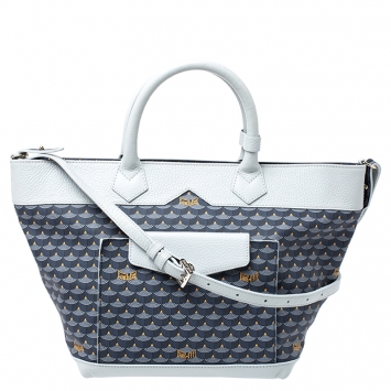 Pre Owned Faure Le Page Grey Toile Ecailles Carry on Tote