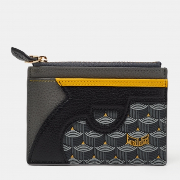 Pre Owned Faure Le Page Multicolor Coated Canvas and Leather Zip Card Holder