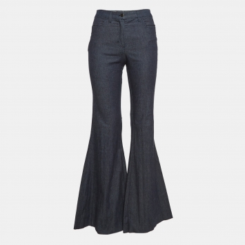 Pre Owned Fendi Jeans Blue Denim Wide Leg Jeans M Waist 28"