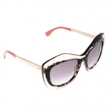 Pre Owned Fendi Black/Gold FF 0029/S Cat Eye Sunglasses