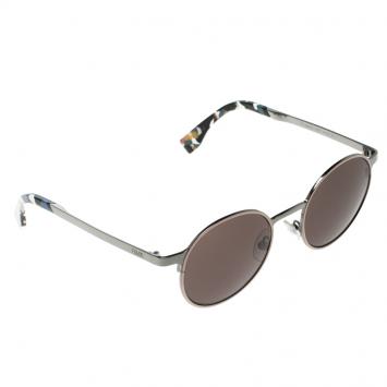 Pre Owned Fendi Black FF0090/S Round Sunglasses