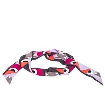 Pre Owned Fendi Mulitcolor Abstract Print Twillino Mostri Bandeau Scarf